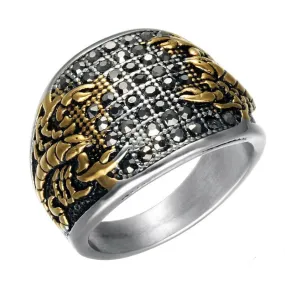 Black Marcasite Stainless Steel Scorpion Ring