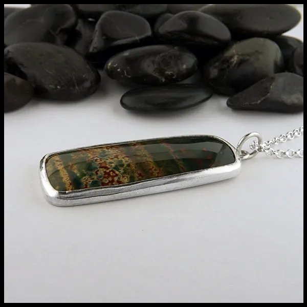 Bloodstone Pine Tree Pendant