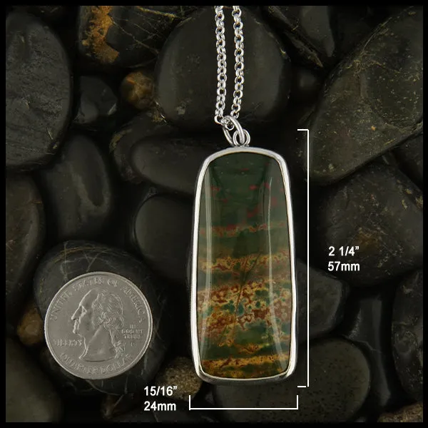 Bloodstone Pine Tree Pendant