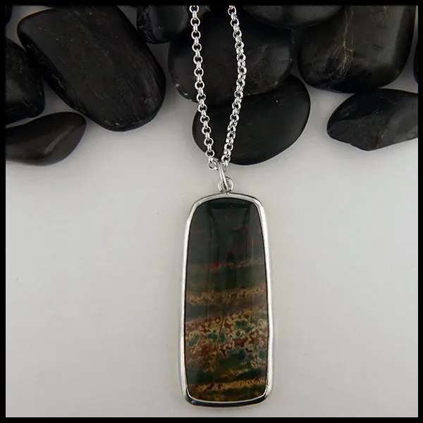 Bloodstone Pine Tree Pendant