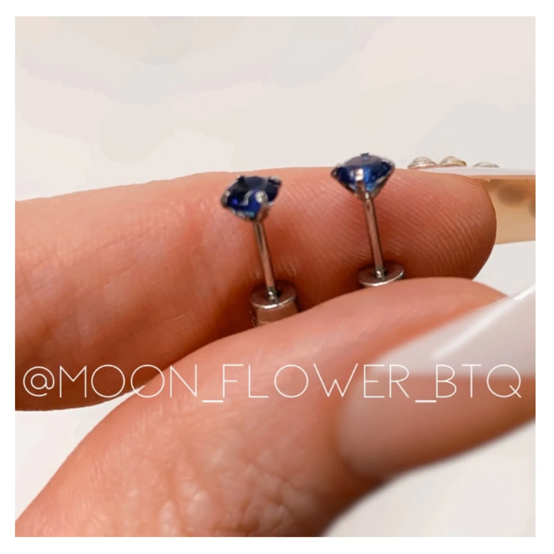 Blue CZ Double Ended Earrings