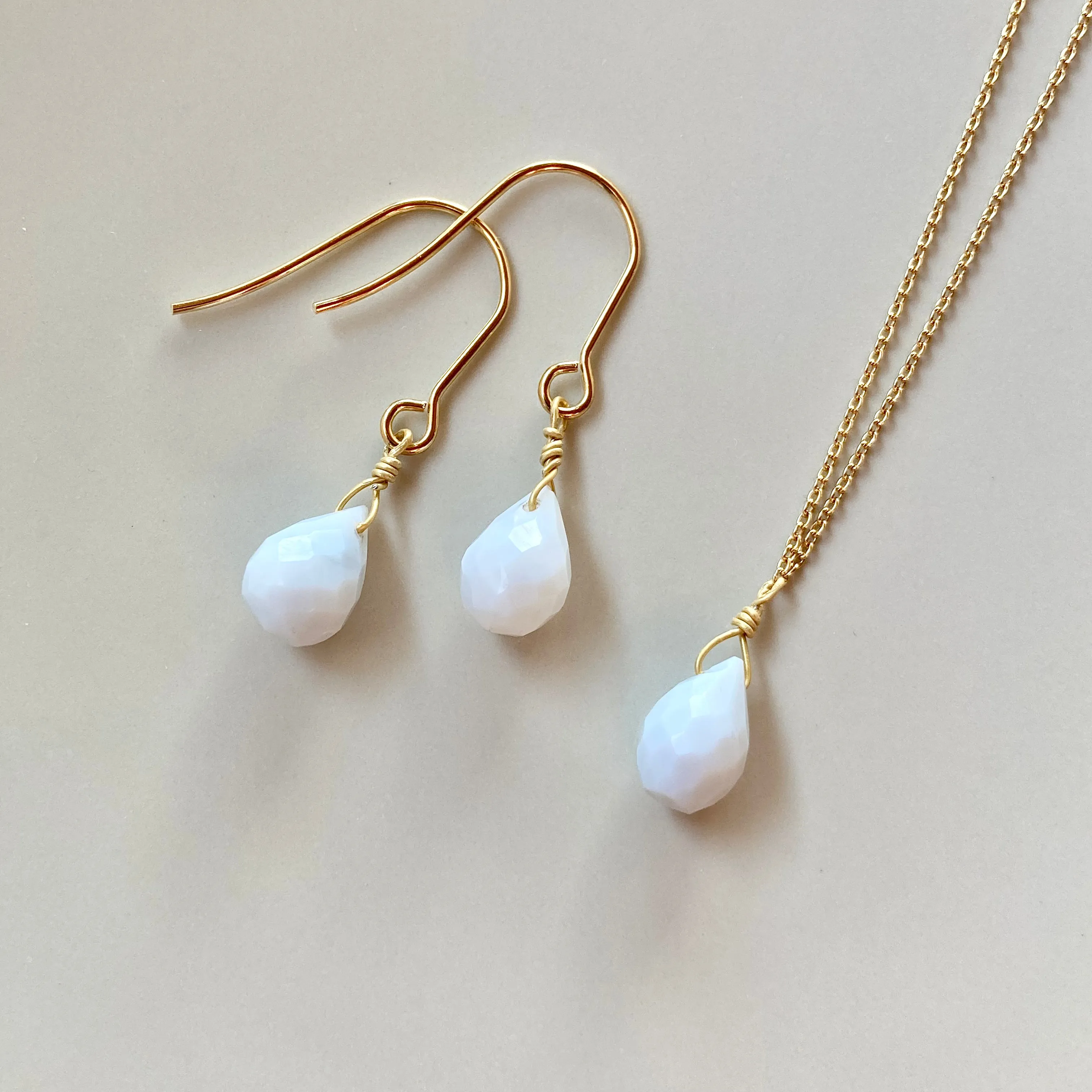 Blue Opal Short Pierces / Earrings (GOLD)