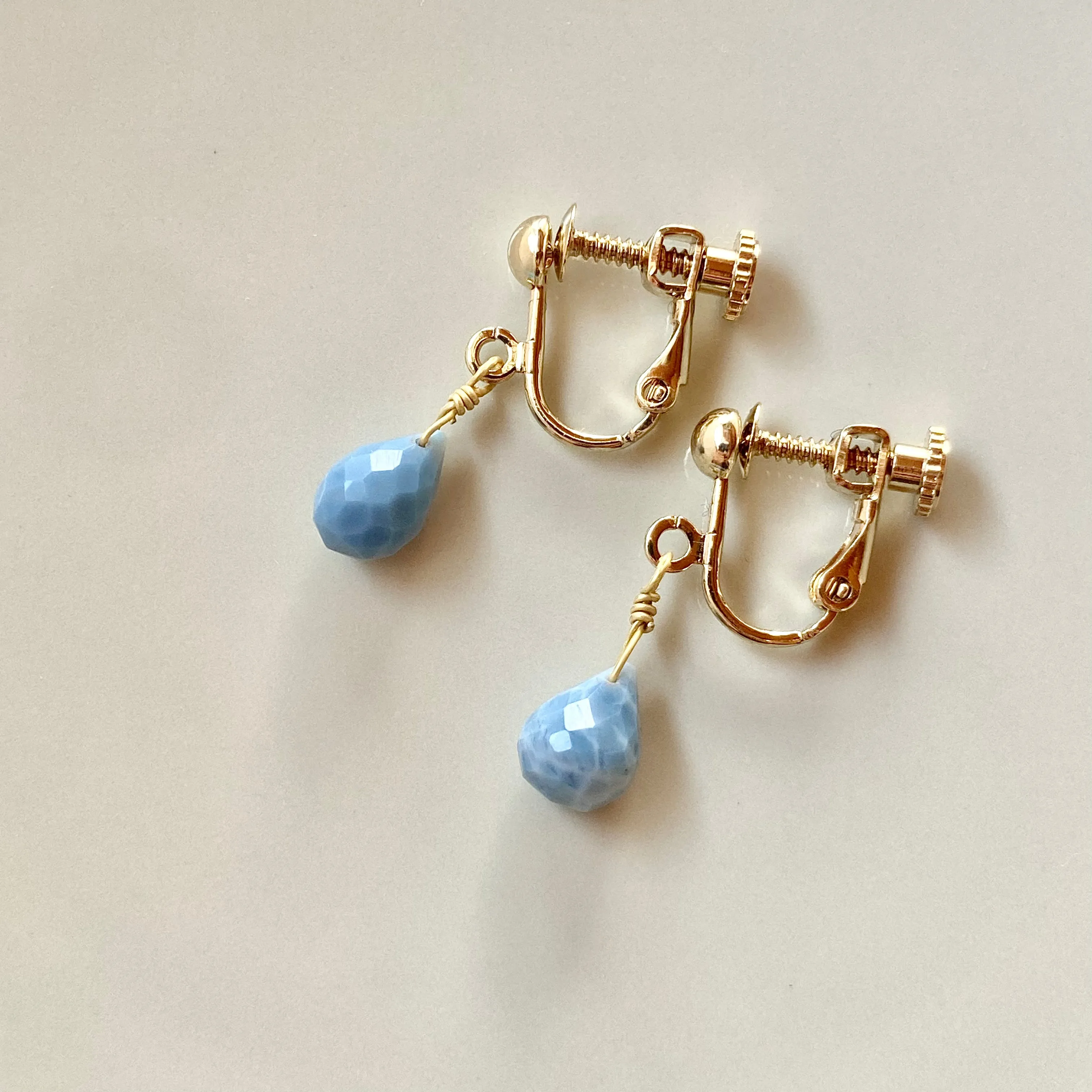 Blue Opal Short Pierces / Earrings (GOLD)