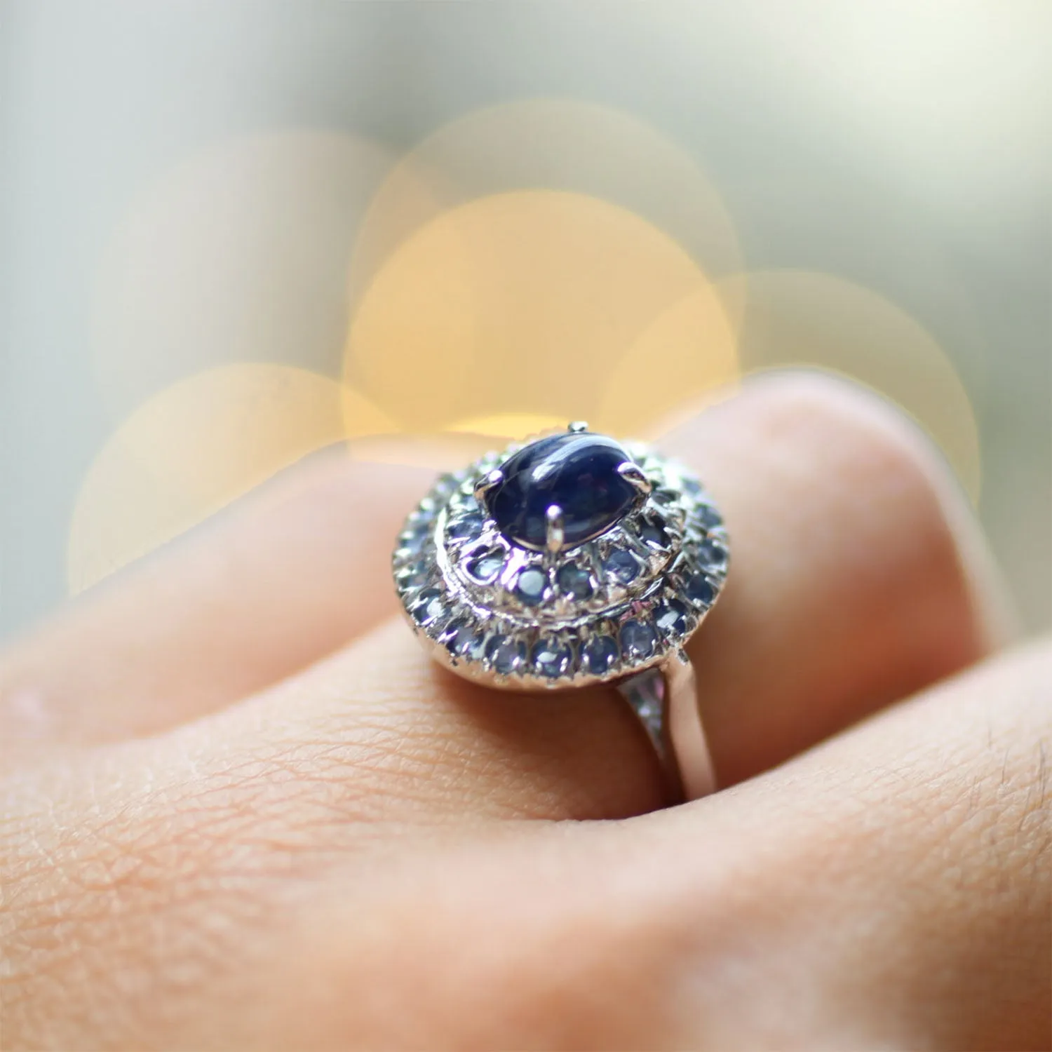 Blue Sapphire Gemstone Ring | 925 Sterling Silver