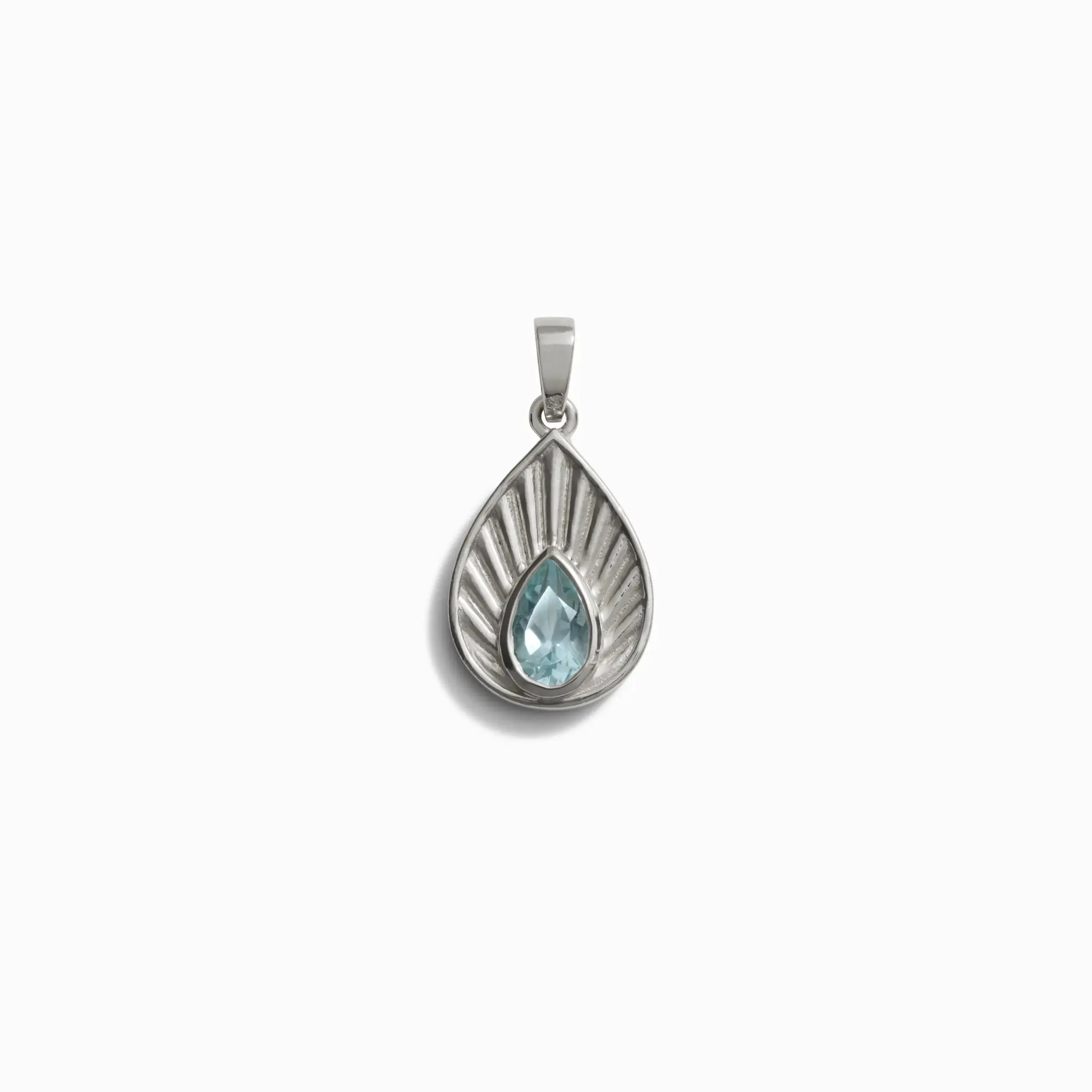 Blue Swiss Topaz Aura Pendant