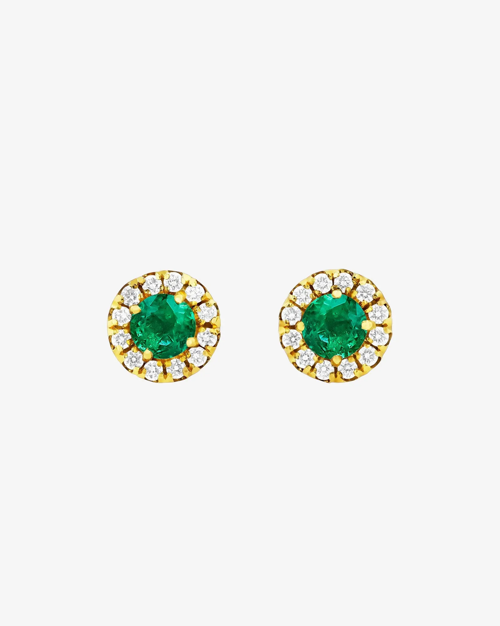 Bold Emerald Mini Round Pave Studs