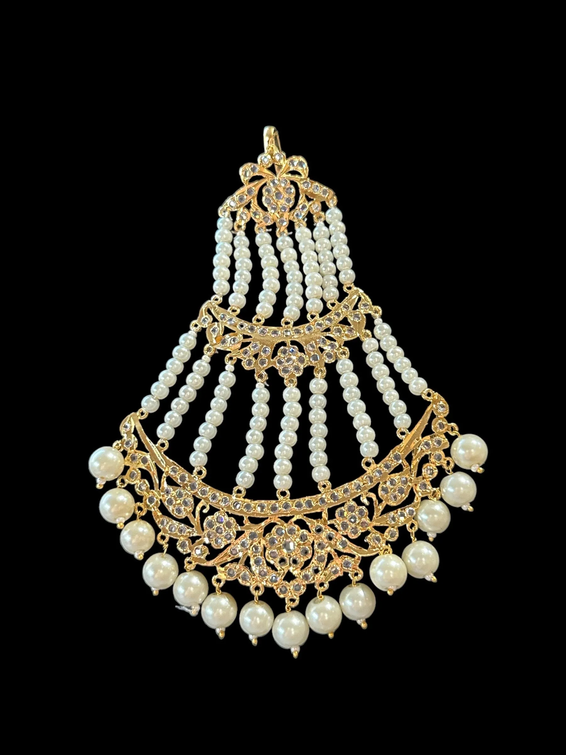 BR115 Insia jadavi lacha bridal set in pearls  ( READY TO SHIP )