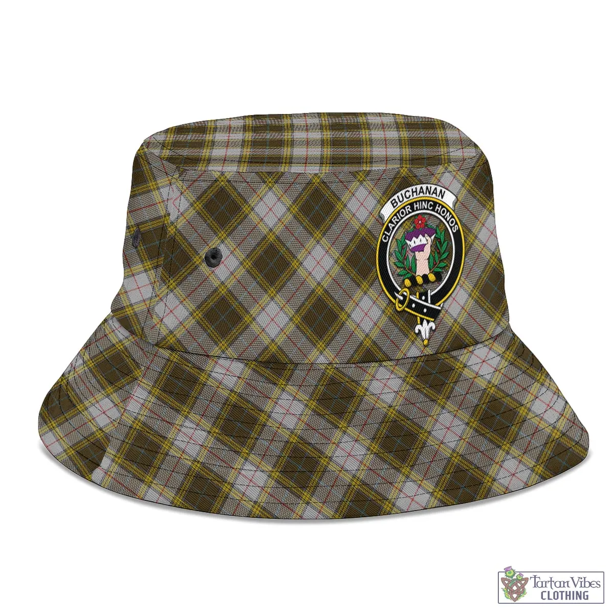 Buchanan Dress Tartan Bucket Hat with Family Crest