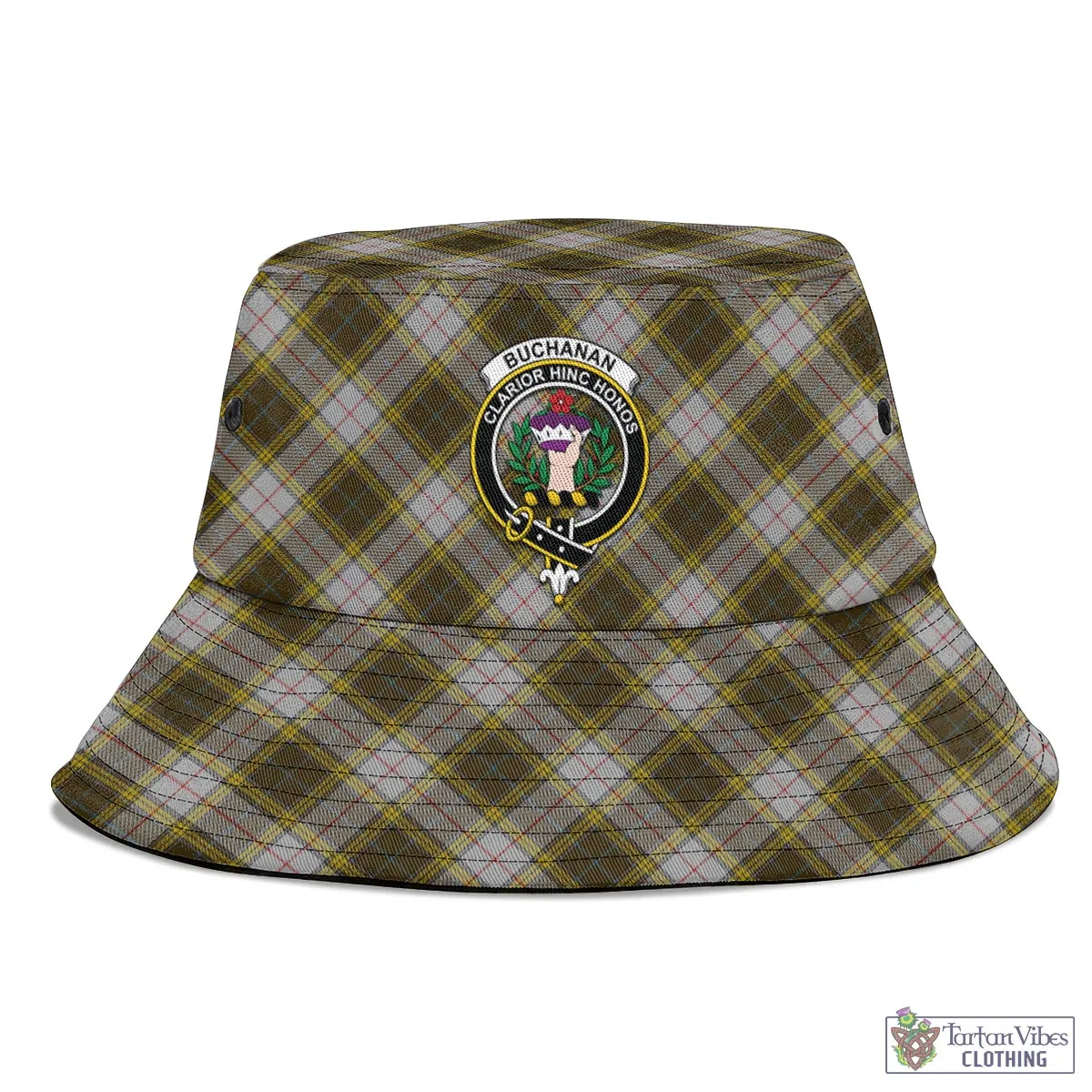 Buchanan Dress Tartan Bucket Hat with Family Crest