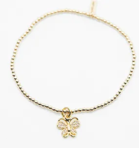 Butterfly Bracelet With Ball Chain