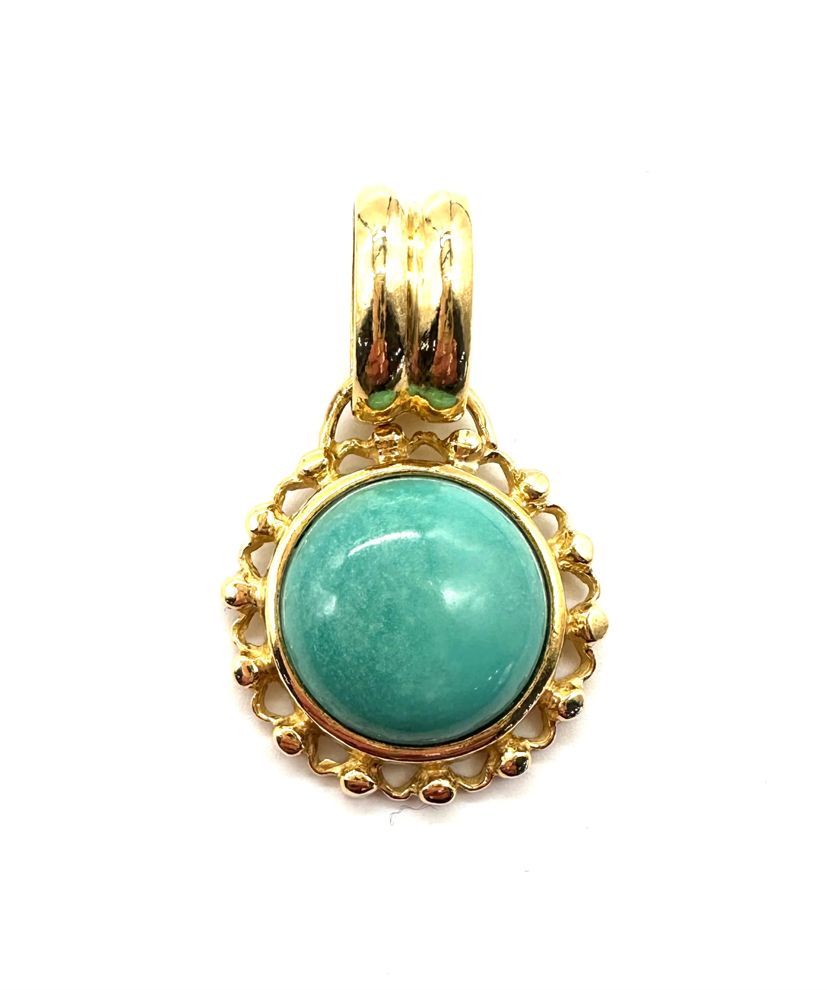 Cabochon Turquoise Frame Drop Pendant