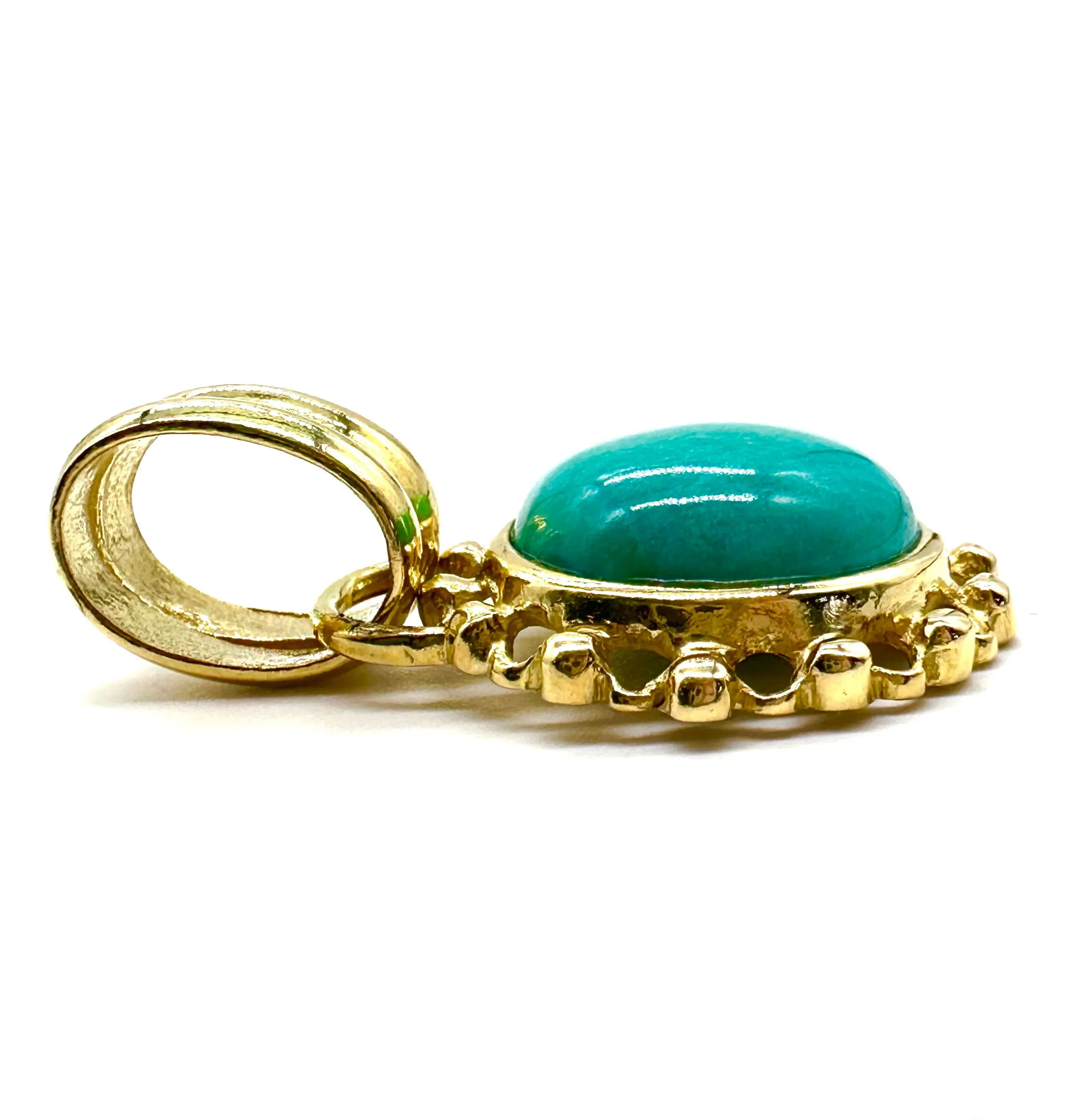 Cabochon Turquoise Frame Drop Pendant