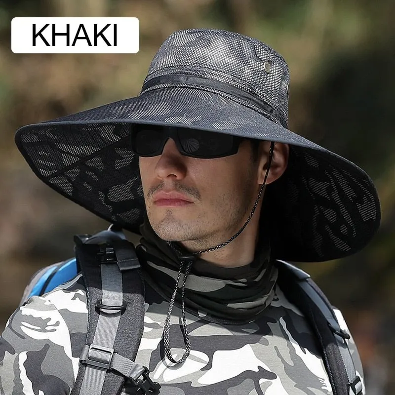 Camouflage Bucket Hat with Extra Wide Brim