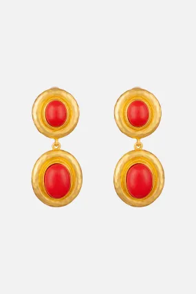 CARLA RED CORAL EARRINGS MULTI