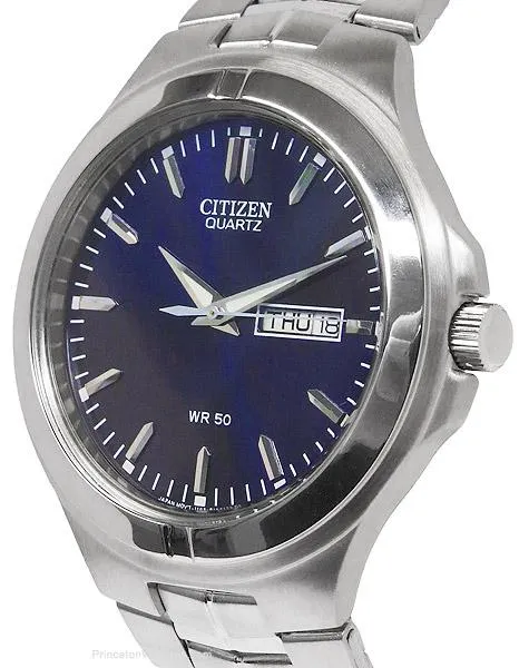 Citizen Quartz Mens Day/Date - Blue Dial with Steel Case & Bracelet - 50M WR