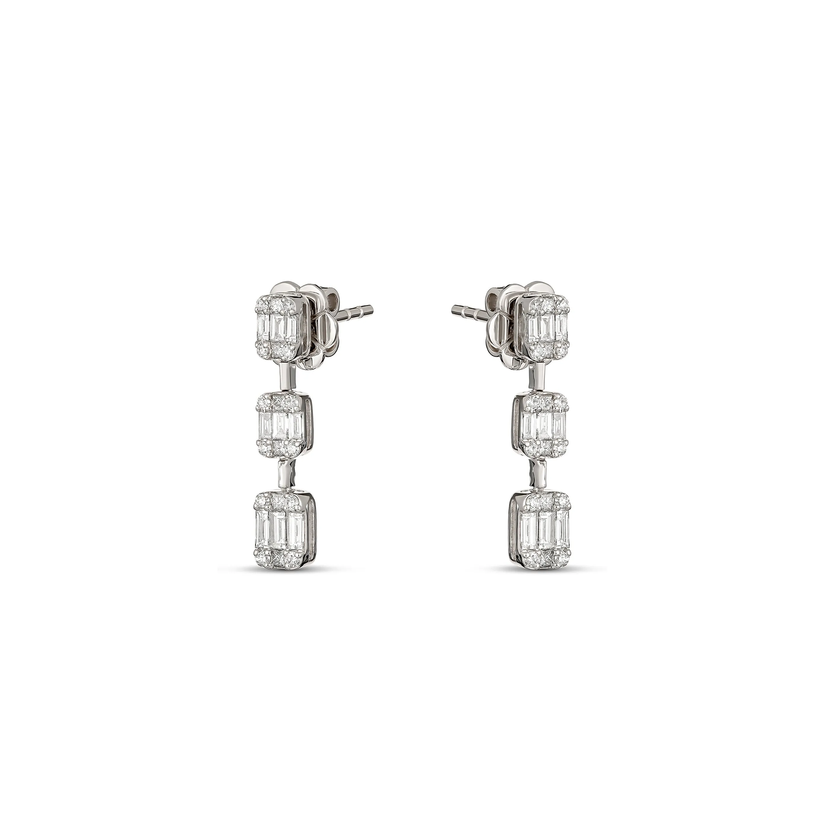 Classic Multi Shape Diamond Earrings | White Gold