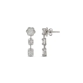 Classic Multi Shape Diamond Earrings | White Gold