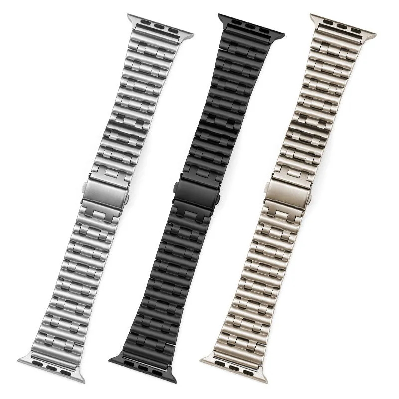 Classic Stainless Steel 5 Beads Metal Band for Apple Watch