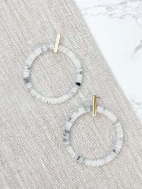 Clear Quartz Circle Statement Earrings