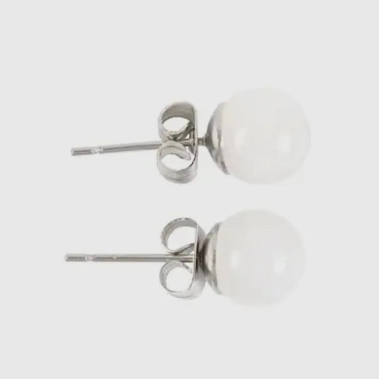 Clear Quartz Crystal Stud Earrings