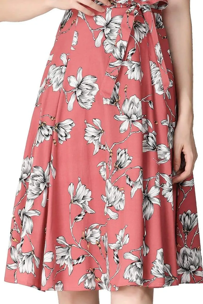 Coral Sweetheart A Line Magnolia Cotton Dress with Pockets