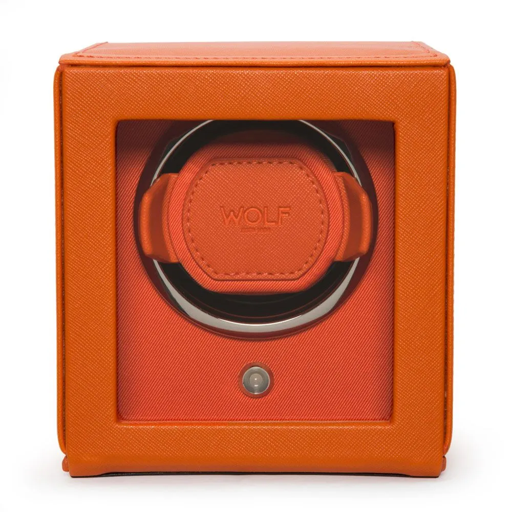 Cub Single Watch Winder With Cover (Orange)