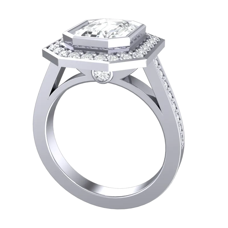 Cubic Zirconia Engagement Ring- Customer Designed Style 2968