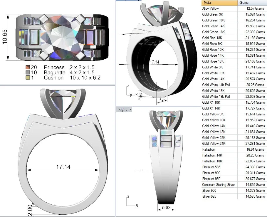 Cubic Zirconia Engagement Ring- Customer Designed Style 4115