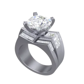 Cubic Zirconia Engagement Ring- Customer Designed Style 4115