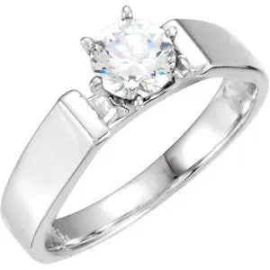 Cubic Zirconia Engagement Ring- The Alma (0.50 Carat Round-cut Cathedral-set Solitaire)