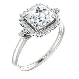 Cubic Zirconia Engagement Ring- The Amy Kiara (Customizable Asscher Cut)