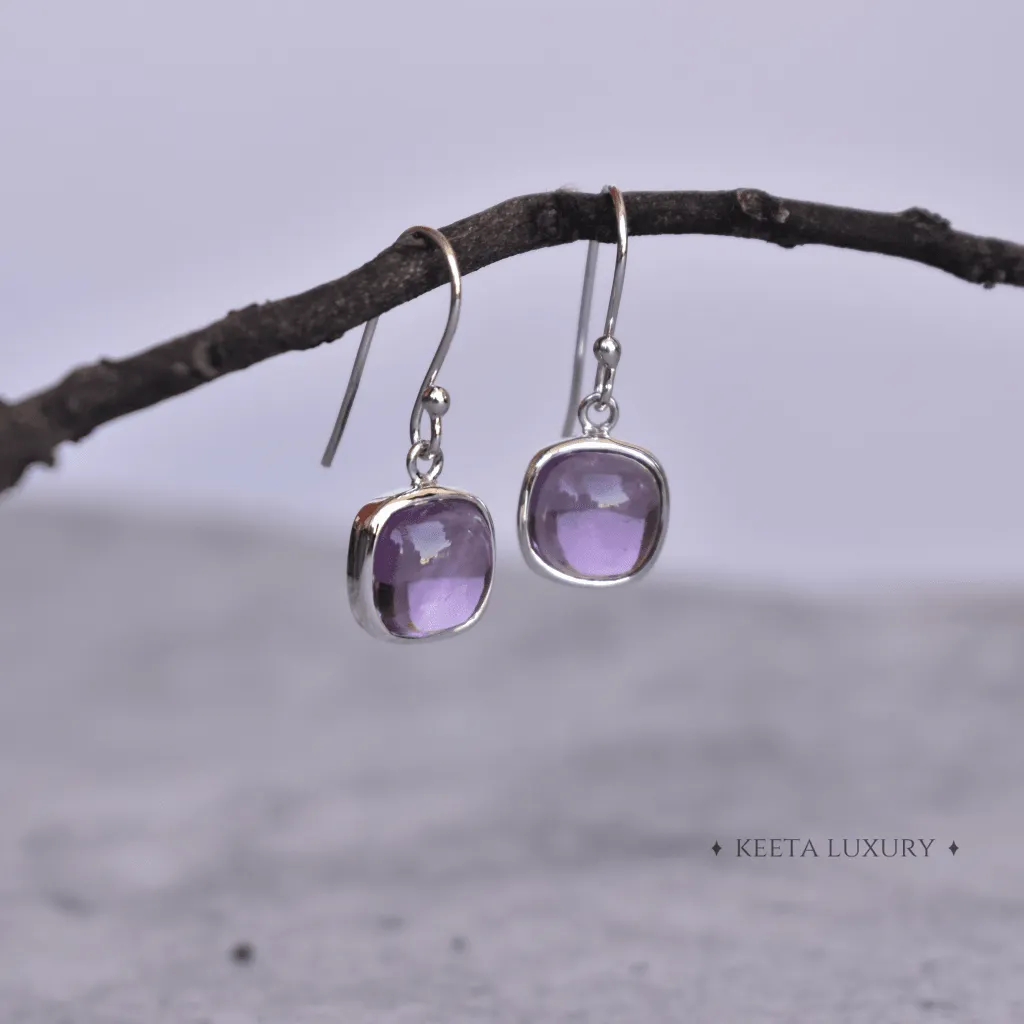 Cushion Conquer - Amethyst Earrings