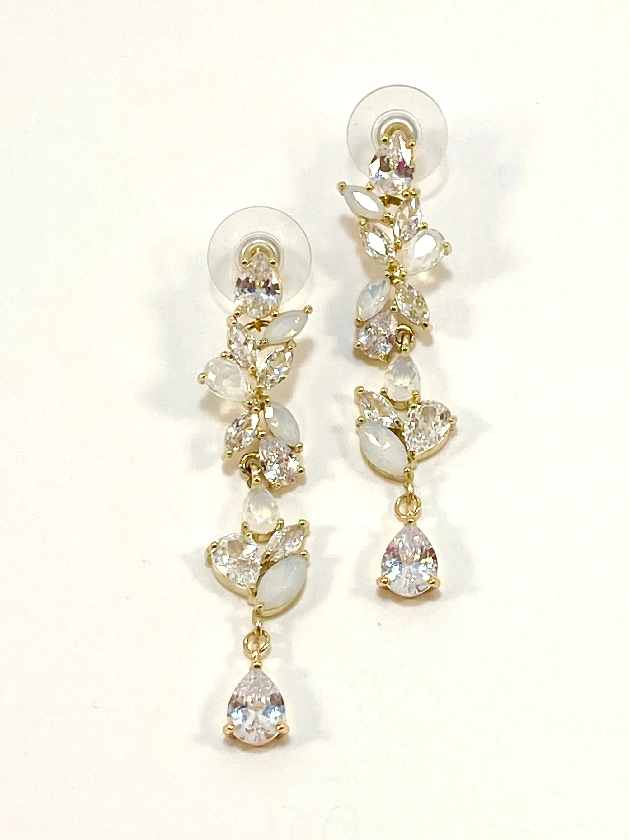 Custom Opal & Cubic Zirconia Earrings