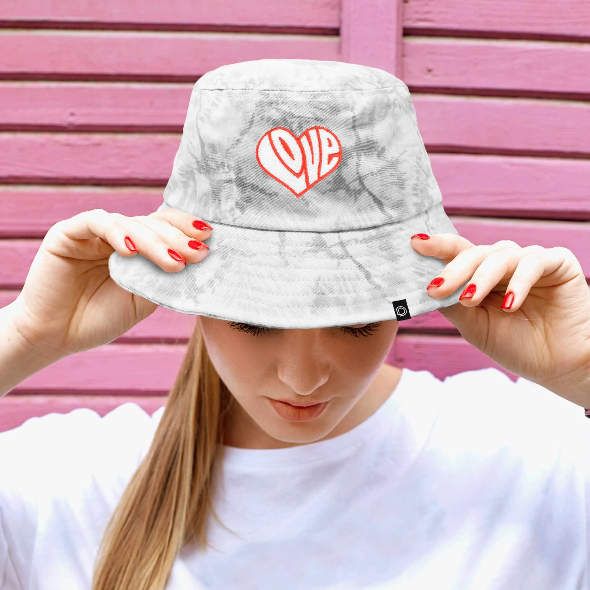 Dalix Love Heart Tie Dye Bucket Hat