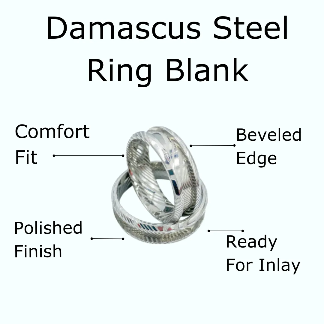 Damascus Steel Ring Blank