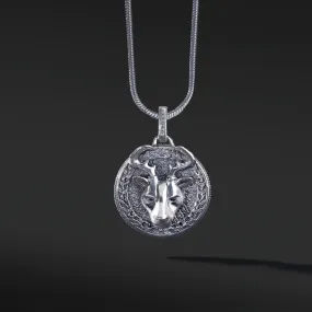 Deer Silver Pendant Necklace | 925 Silver Pendant For Men