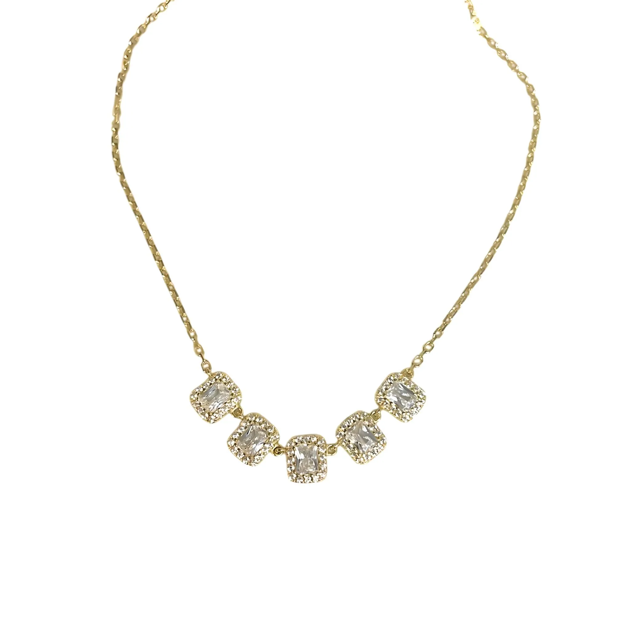 Delicate CZ Baguette Necklace