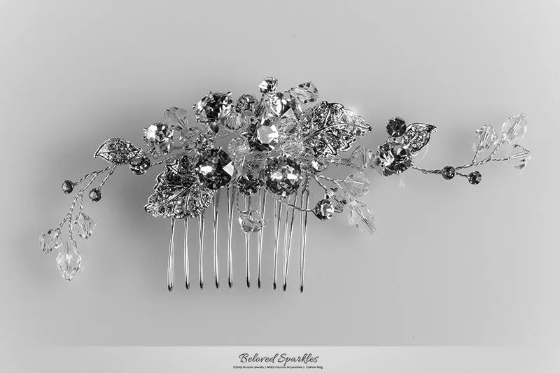 Derica Curved Leaves Hair Comb | Swarovski Crystal