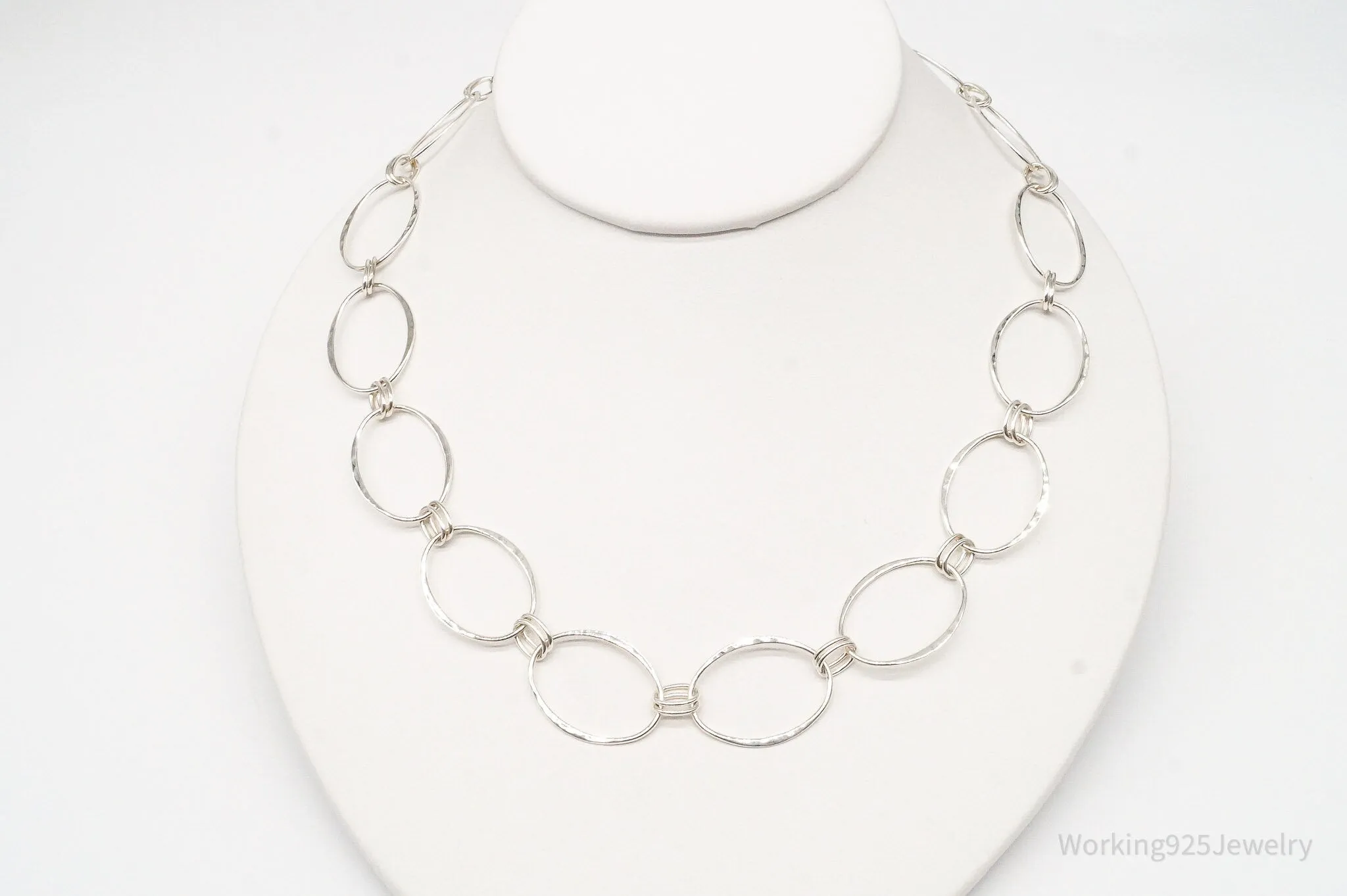 Designer RLM Studio Hammered Chainlink Sterling Silver Necklace