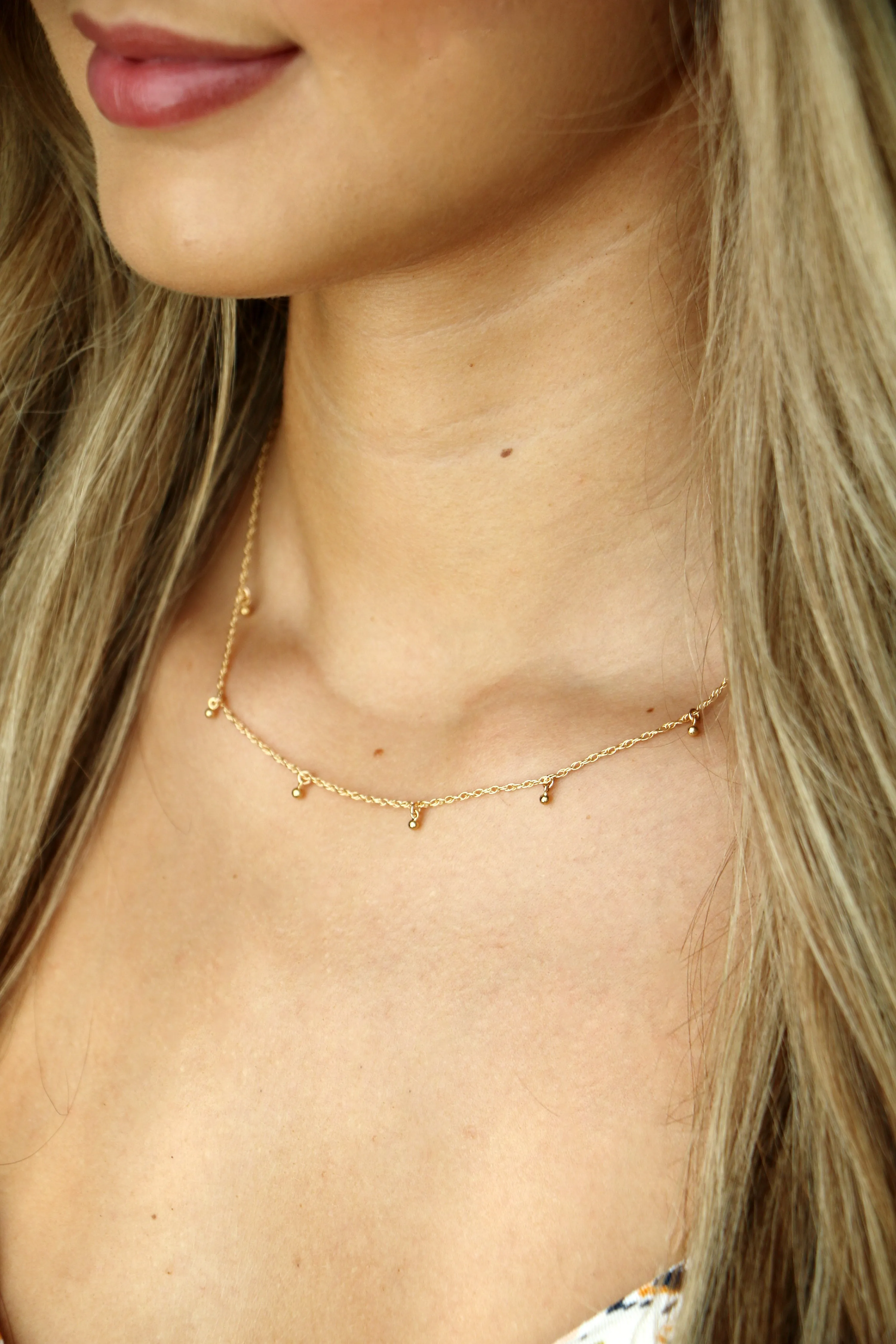 dew drops necklace { gold }