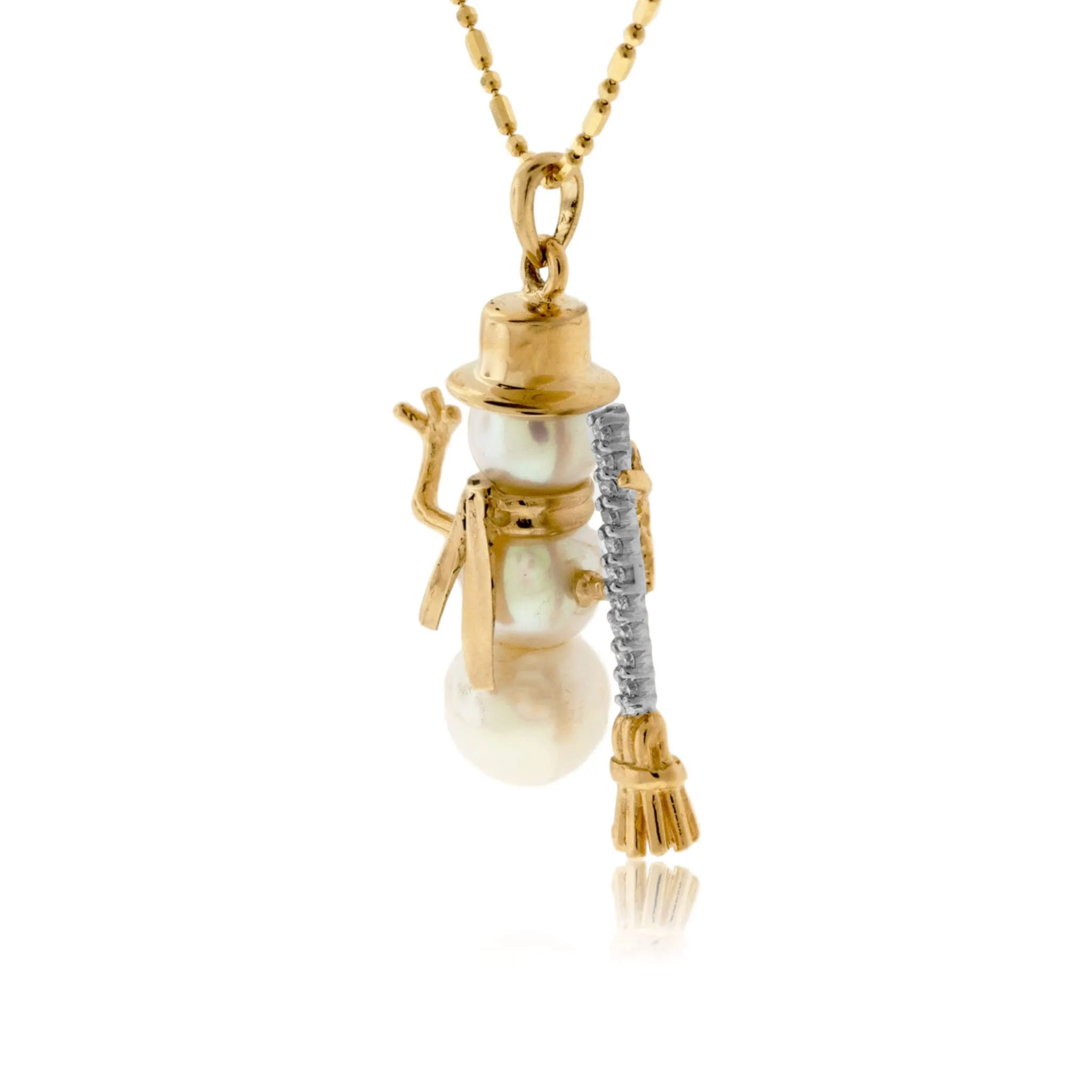 Diamond Broomstick Pearl Snowman