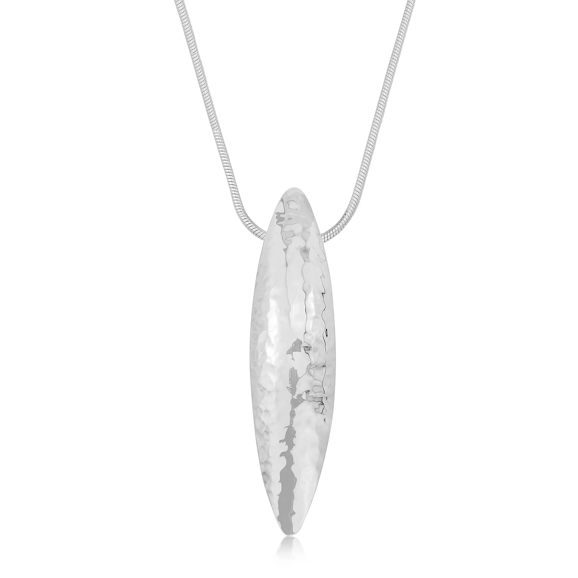 Dianna Long Silver Pendant Necklace