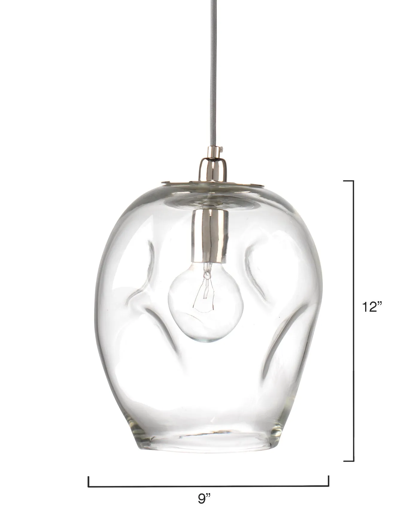 Dimpled Glass Pendant Clear