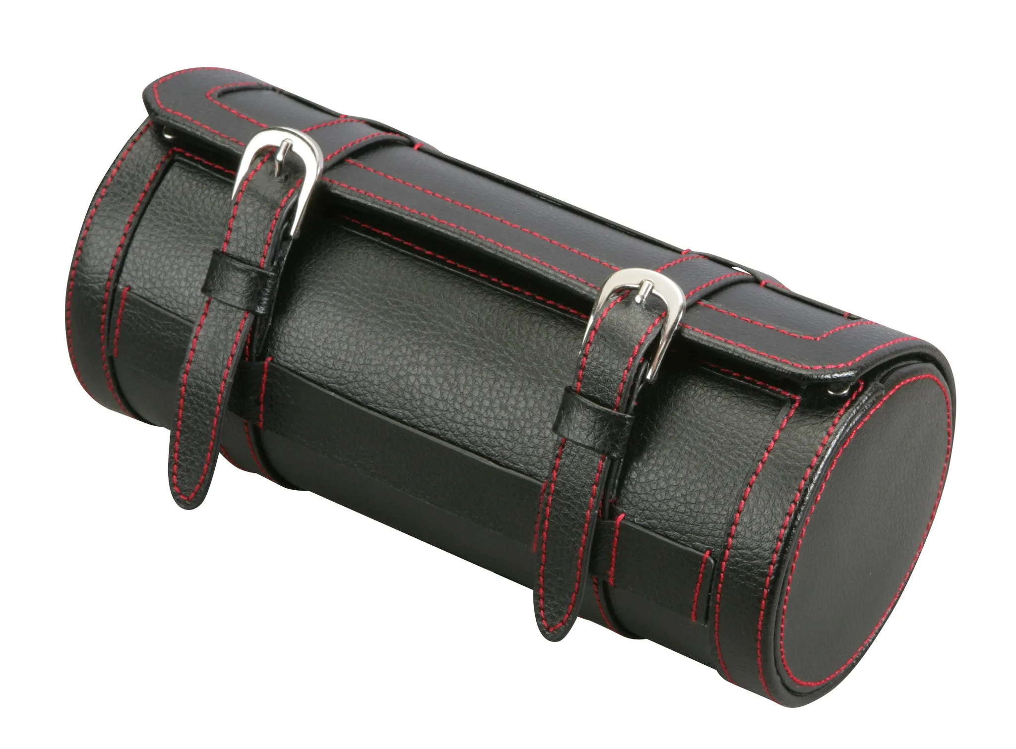 Diplomat Black Leather 3-Watch Travel Roll