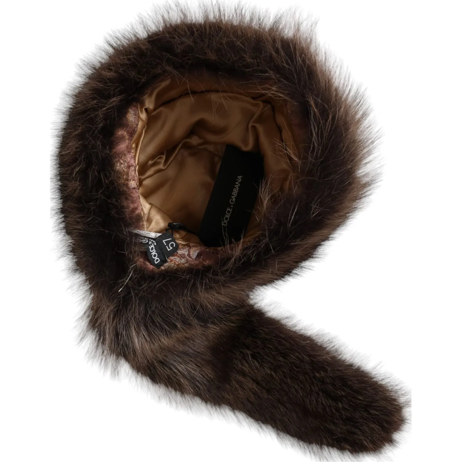 Dolce & Gabbana Women Brown Raccoon Fur Bucket Hat