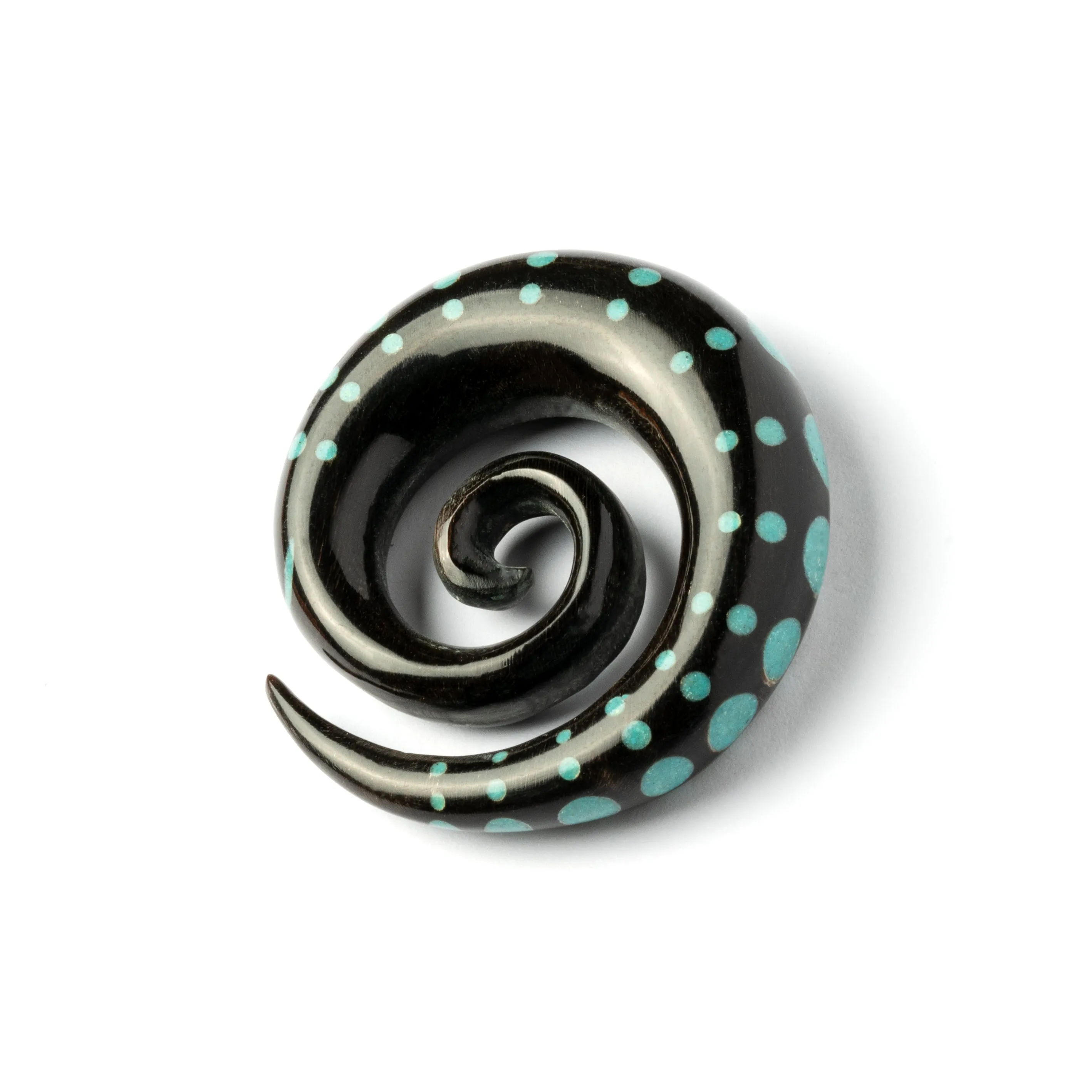 Dotted Spiral Gauges with Stone Inlay