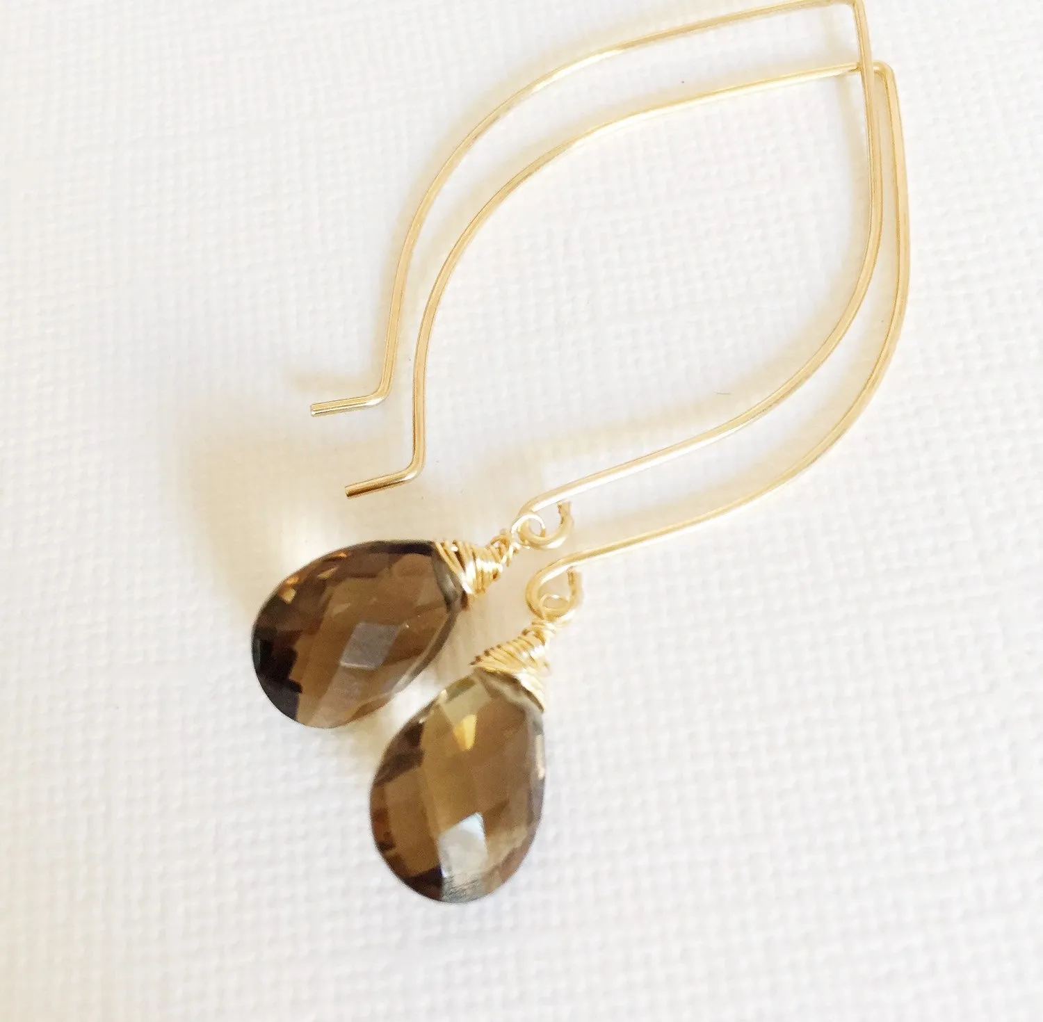 Earrings Kalena - smoky quartz  (E226)