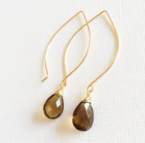 Earrings Kalena - smoky quartz  (E226)