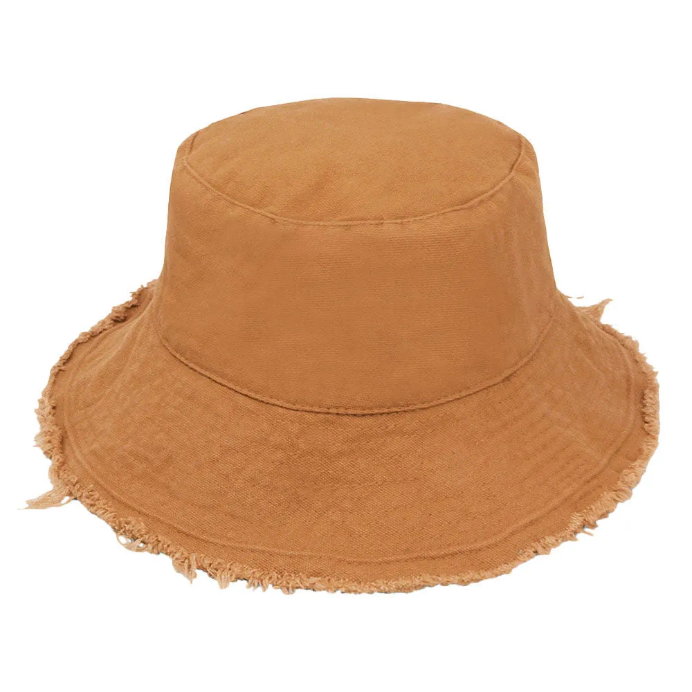 Earthy Brown Wired Brim Bucket Hat