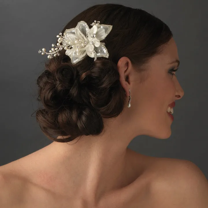 Elegant Crystal & Freshwater Pearl Bridal Comb